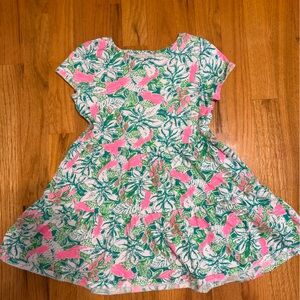Lilly Pulitzer Pink and Green Floral Girls Dress